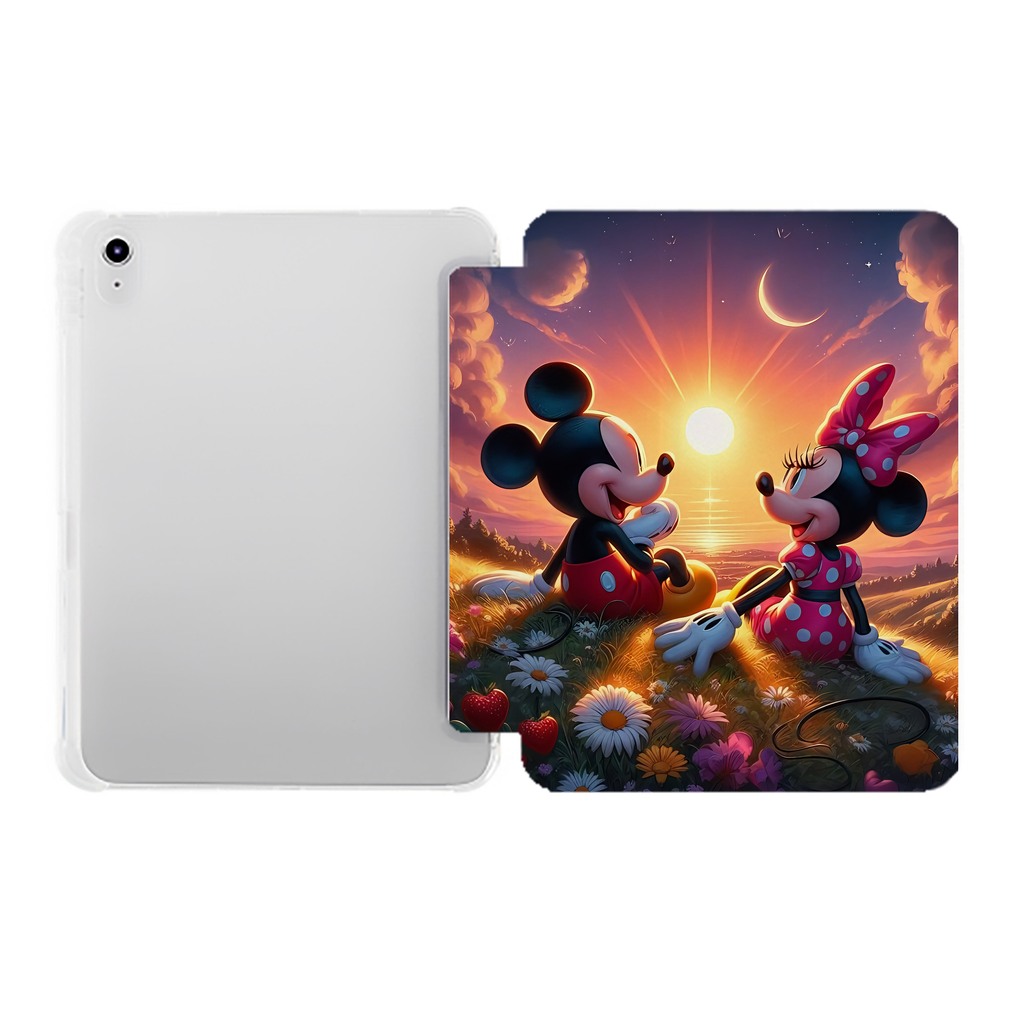 （画像用） ミッキーマウス Mickey Mouse IPad ケース ペン収納付き 三つ折りスタンド PUレザー×シリコン 対応機種9.5/10.5/10.9インチ